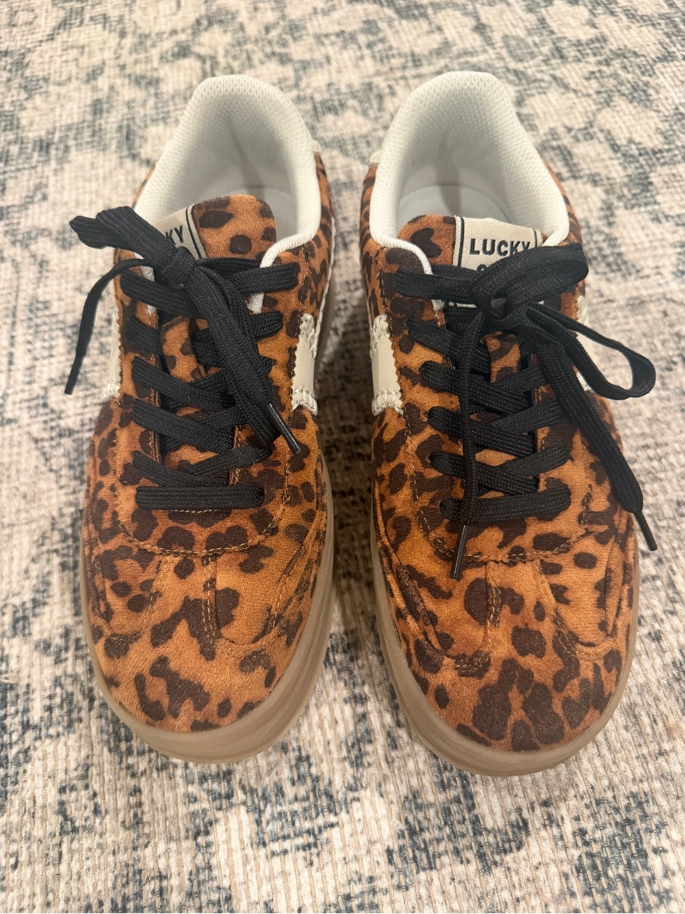 Lucky Step Leopard Platform Sneakers Sz 8